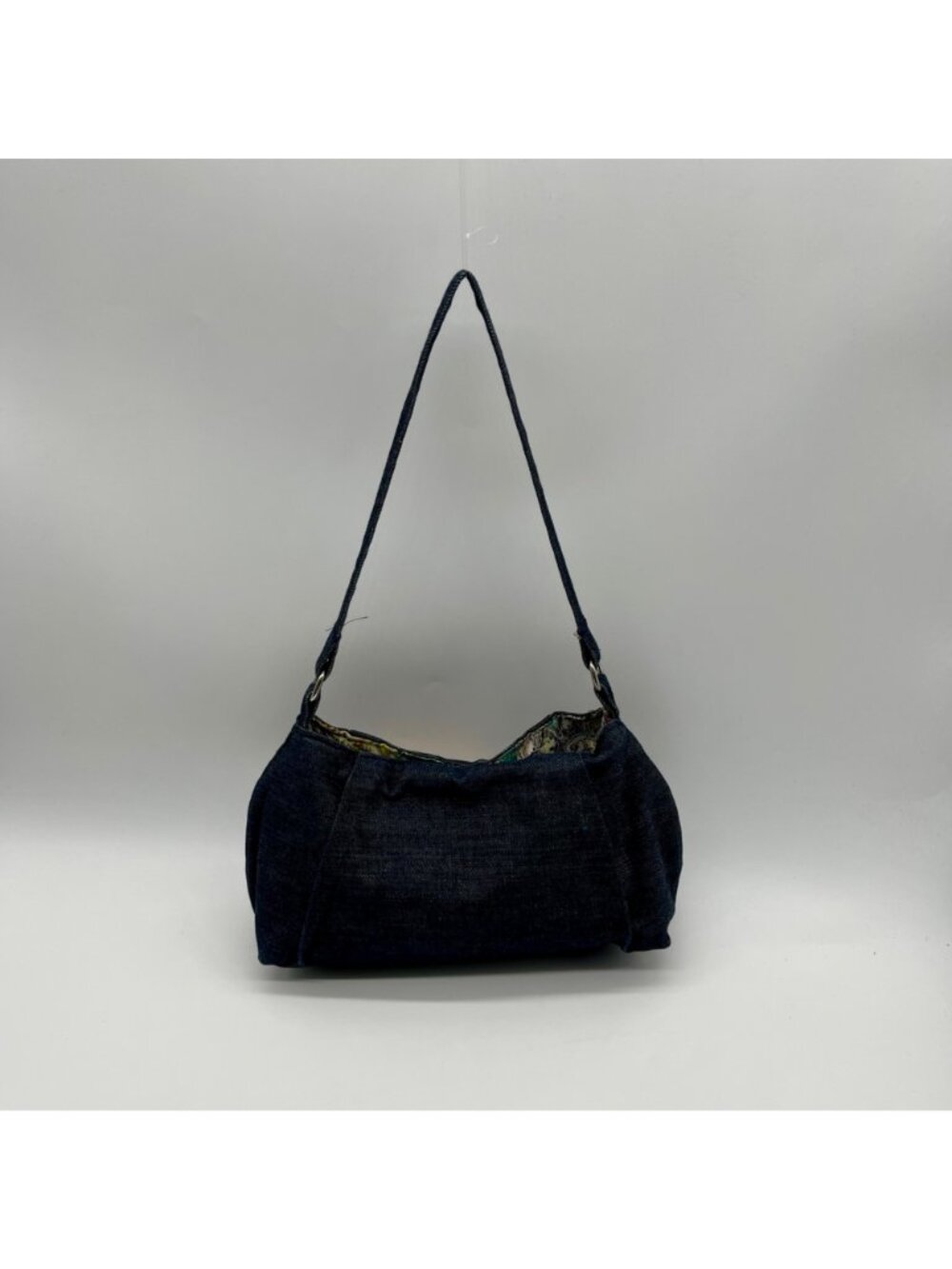 Denim Flower Embroidery Shoulder Bag - Picture 2 of 10